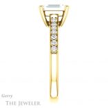 Emerald Cut Forever One Moissanite Engagement Ring #GTJ1206-emerald-fb-y 3 Emerald Cut Forever Brilliant Moissanite Engagement Ring #GTJ1206-emerald-fb-y