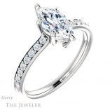 Marquise Cut Forever One Moissanite Engagement Ring #GTJ1206-marquise-fb-w 4 Marquise Cut Forever Brilliant Moissanite Engagement Ring #GTJ1206-marquise-fb-w