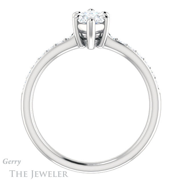 Marquise Cut Forever One Moissanite Engagement Ring #GTJ1206-marquise-fb-w 2 Marquise Cut Forever Brilliant Moissanite Engagement Ring #GTJ1206-marquise-fb-w