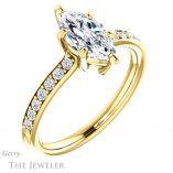 Marquise Cut Forever One Moissanite Engagement Ring #GTJ1206-marquise-fb-y 4 Marquise Cut Forever Brilliant Moissanite Engagement Ring #GTJ1206-marquise-fb-y