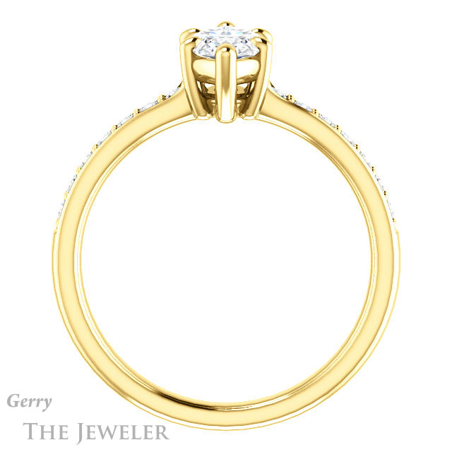 Marquise Cut Forever One Moissanite Engagement Ring #GTJ1206-marquise-fb-y 2 Marquise Cut Forever Brilliant Moissanite Engagement Ring #GTJ1206-marquise-fb-y