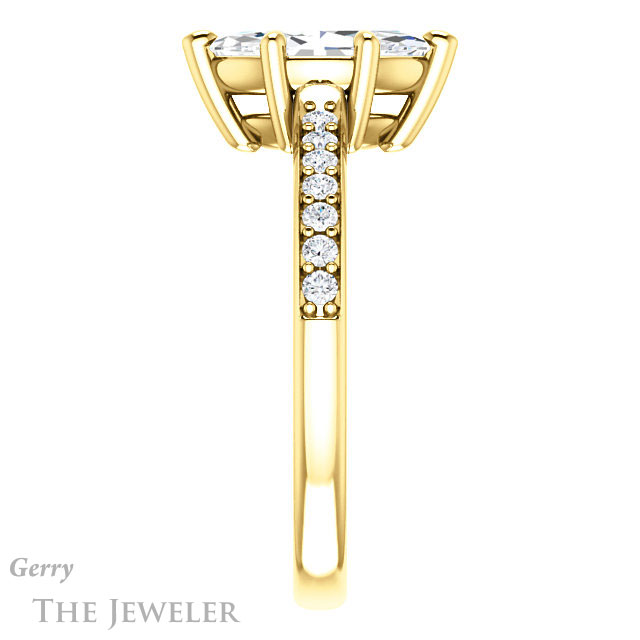 Marquise Cut Forever One Moissanite Engagement Ring #GTJ1206-marquise-fb-y 3 Marquise Cut Forever Brilliant Moissanite Engagement Ring #GTJ1206-marquise-fb-y