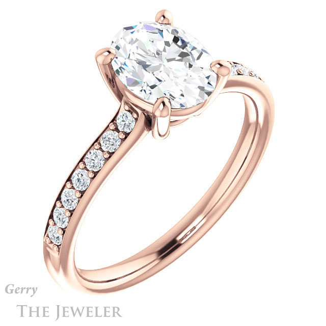 Oval Shaped Forever One Moissanite Engagement Ring #GTJ1206-oval-fo-r 4 Oval Shaped Forever One Moissanite Engagement Ring #GTJ1206-oval-fo-r