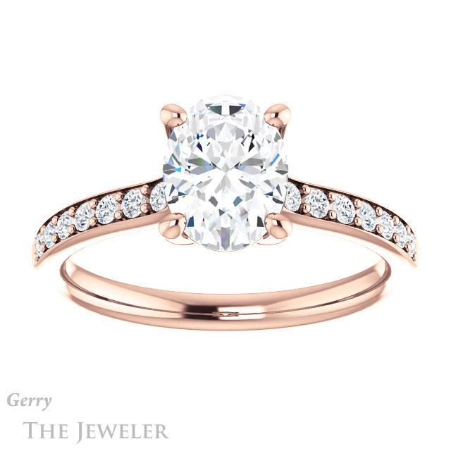 Oval Shaped Forever One Moissanite Engagement Ring #GTJ1206-oval-fo-r