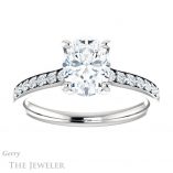 Oval Shaped Forever One Moissanite Engagement Ring #GTJ1206-oval-fo-w 1 Oval Shaped Forever One Moissanite Engagement Ring #GTJ1206-oval-fo-w