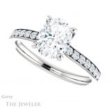 Oval Shaped Forever One Moissanite Engagement Ring #GTJ1206-oval-fo-w 5 Oval Shaped Forever One Moissanite Engagement Ring #GTJ1206-oval-fo-w