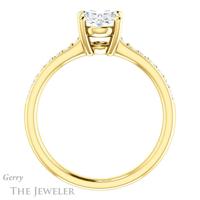 Oval Shaped Forever One Moissanite Engagement Ring #GTJ1206-oval-fo-y