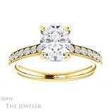 Oval Shaped Forever One Moissanite Engagement Ring #GTJ1206-oval-fo-y
