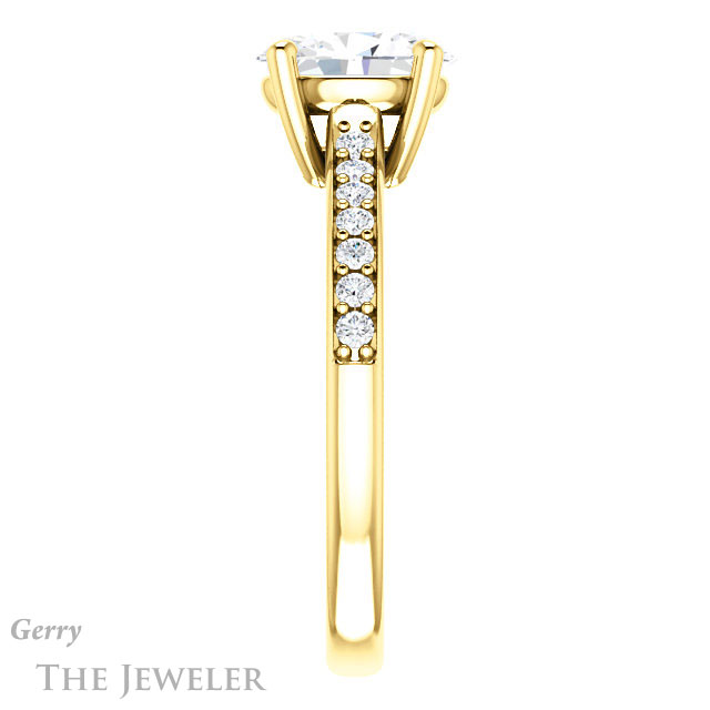Oval Shaped Forever One Moissanite Engagement Ring #GTJ1206-oval-fo-y