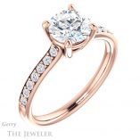 Round Cut Forever One Moissanite Engagement Ring #GTJ1206-round-fo-r