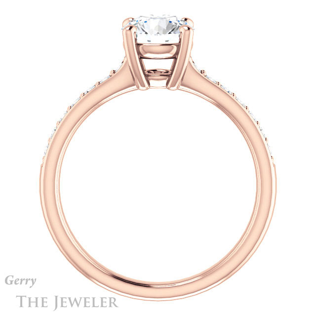 Round Cut Forever One Moissanite Engagement Ring #GTJ1206-round-fo-r