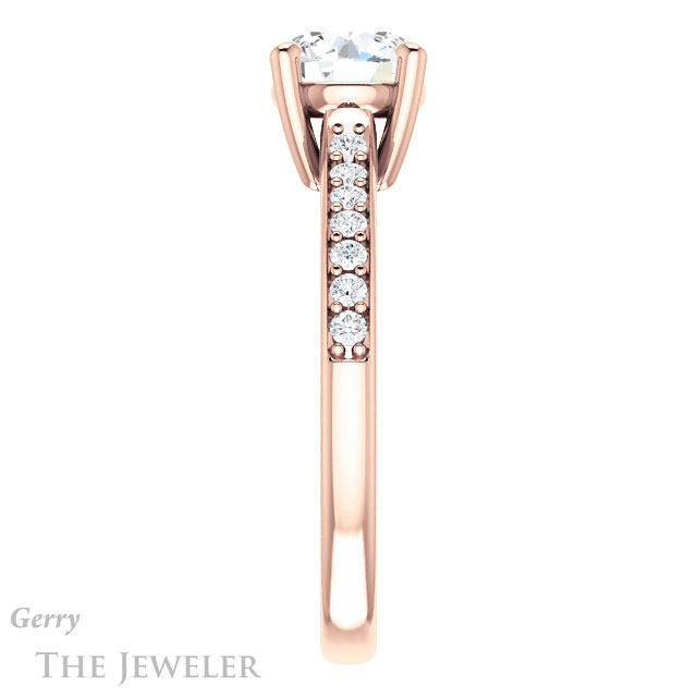 Round Cut Forever One Moissanite Engagement Ring #GTJ1206-round-fo-r