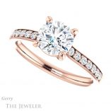 Round Cut Forever One Moissanite Engagement Ring #GTJ1206-round-fo-r