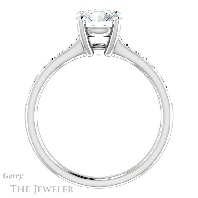 Round Cut Forever One Moissanite Engagement Ring #GTJ1206-round-fo-w 2 Round Cut Forever One Moissanite Engagement Ring #GTJ1206-round-fo-w
