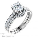 Round Cut Forever One Moissanite Engagement Ring #GTJ1206-round-fo-w 6 Round Cut Forever One Moissanite Engagement Ring #GTJ1206-round-fo-w