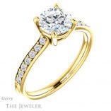 Round Cut Forever One Moissanite Engagement Ring #GTJ1206-round-fo-y 4 Round Cut Forever One Moissanite Engagement Ring #GTJ1206-round-fo-y