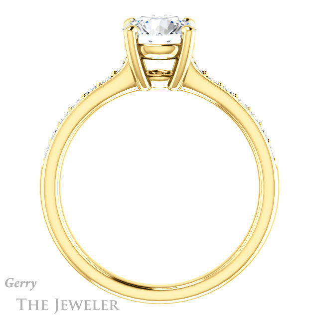 Round Cut Forever One Moissanite Engagement Ring #GTJ1206-round-fo-y 2 Round Cut Forever One Moissanite Engagement Ring #GTJ1206-round-fo-y
