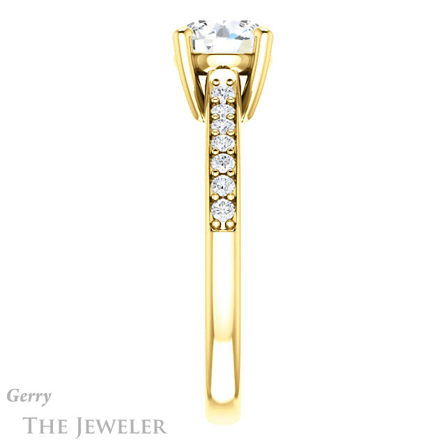 Round Cut Forever One Moissanite Engagement Ring #GTJ1206-round-fo-y 3 Round Cut Forever One Moissanite Engagement Ring #GTJ1206-round-fo-y