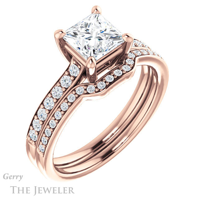 Princess Cut Forever One Moissanite Engagement Ring #GTJ1206-square-fo-r