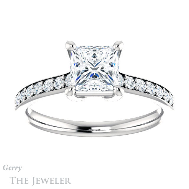 Princess Cut Forever One Moissanite Engagement Ring #GTJ1206-square-fo-w