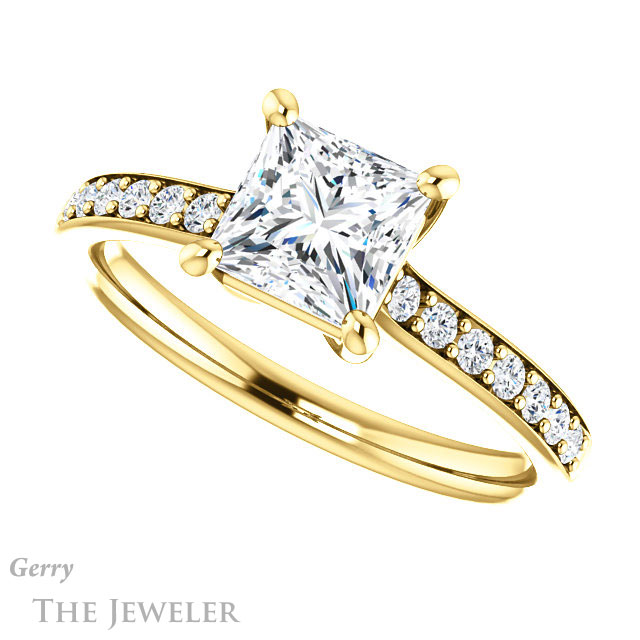 Princess Cut Forever One Moissanite Engagement Ring #GTJ1206-square-fo-y 5 Princess Cut Forever One Moissanite Engagement Ring #GTJ1206-square-fo-y