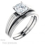 Cushion Cut Forever One Moissanite Engagement Ring #GTJ1207-cushion-fo-w