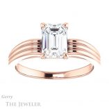 Emerald Cut Forever Brilliant Moissanite Engagement Ring #GTJ1207-emerald-fb-r
