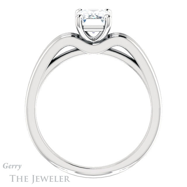 Emerald Cut Forever Brilliant Moissanite Engagement Ring #GTJ1207-emerald-fb-w