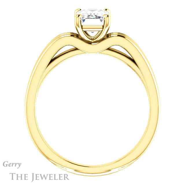 Emerald Cut Forever Brilliant Moissanite Engagement Ring #GTJ1207-emerald-fb-y