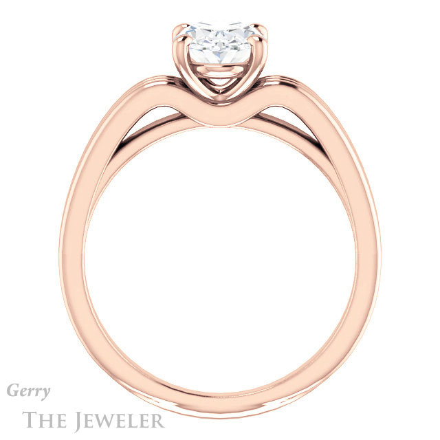 Oval Shaped Forever One Moissanite Engagement Ring #GTJ1207-oval-fo-r