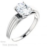 Oval Shaped Forever One Moissanite Engagement Ring #GTJ1207-oval-fo-w