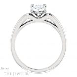 Oval Shaped Forever One Moissanite Engagement Ring #GTJ1207-oval-fo-w