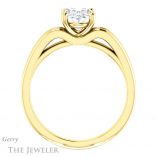 Oval Shaped Forever One Moissanite Engagement Ring #GTJ1207-oval-fo-y
