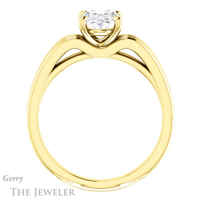 Oval Shaped Forever One Moissanite Engagement Ring #GTJ1207-oval-fo-y