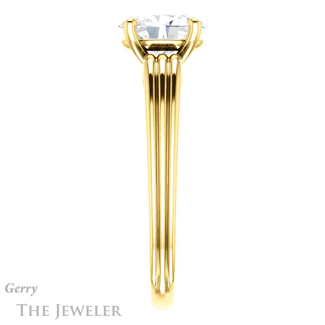 Oval Shaped Forever One Moissanite Engagement Ring #GTJ1207-oval-fo-y