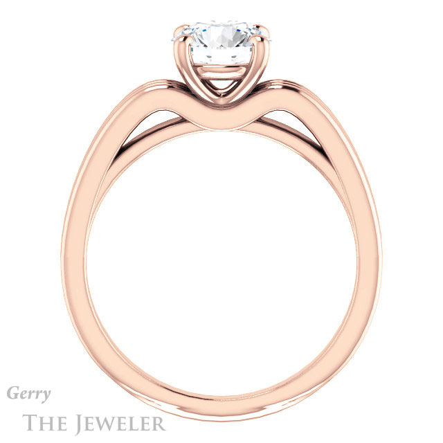 Round Cut Forever One Moissanite Engagement Ring #GTJ1207-round-fo-r