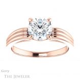 Round Cut Forever One Moissanite Engagement Ring #GTJ1207-round-fo-r