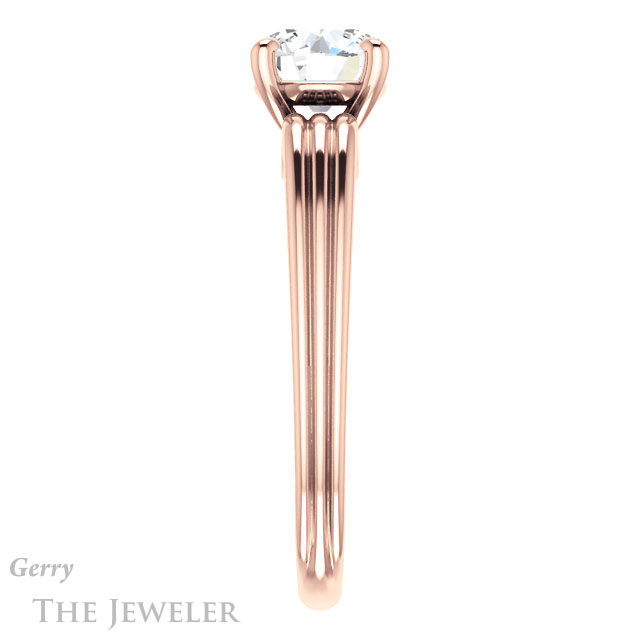 Round Cut Forever One Moissanite Engagement Ring #GTJ1207-round-fo-r