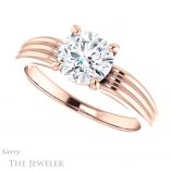 Round Cut Forever One Moissanite Engagement Ring #GTJ1207-round-fo-r