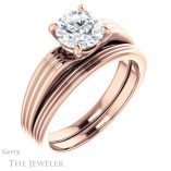 Round Cut Forever One Moissanite Engagement Ring #GTJ1207-round-fo-r