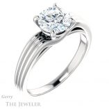 Round Cut Forever One Moissanite Engagement Ring #GTJ1207-round-fo-w 4 Round Cut Forever One Moissanite Engagement Ring #GTJ1207-round-fo-w
