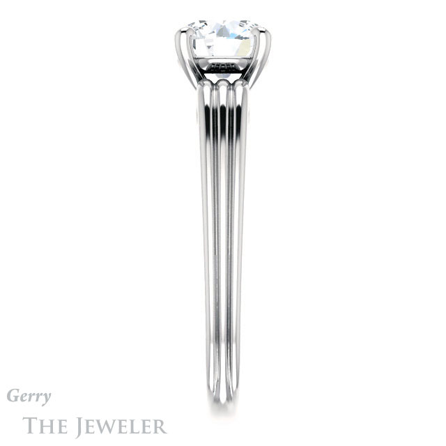 Round Cut Forever One Moissanite Engagement Ring #GTJ1207-round-fo-w 3 Round Cut Forever One Moissanite Engagement Ring #GTJ1207-round-fo-w