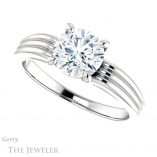 Round Cut Forever One Moissanite Engagement Ring #GTJ1207-round-fo-w 5 Round Cut Forever One Moissanite Engagement Ring #GTJ1207-round-fo-w
