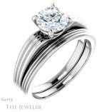 Round Cut Forever One Moissanite Engagement Ring #GTJ1207-round-fo-w 6 Round Cut Forever One Moissanite Engagement Ring #GTJ1207-round-fo-w