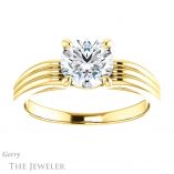 Round Cut Forever One Moissanite Engagement Ring #GTJ1207-round-fo-y 1 Round Cut Forever One Moissanite Engagement Ring #GTJ1207-round-fo-y
