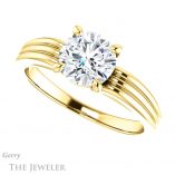 Round Cut Forever One Moissanite Engagement Ring #GTJ1207-round-fo-y 5 Round Cut Forever One Moissanite Engagement Ring #GTJ1207-round-fo-y