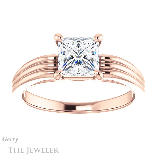 Princess Cut Forever One Moissanite Engagement Ring #GTJ1207-square-fo-r