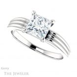 Princess Cut Forever One Moissanite Engagement Ring #GTJ1207-square-fo-w
