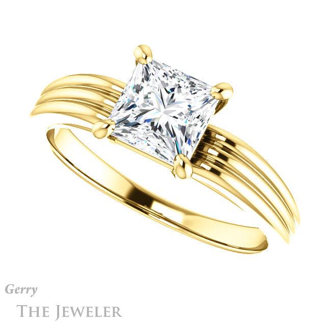 Princess Cut Forever One Moissanite Engagement Ring #GTJ1207-square-fo-y 5 Princess Cut Forever One Moissanite Engagement Ring #GTJ1207-square-fo-y