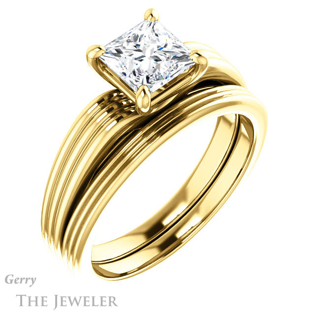 Princess Cut Forever One Moissanite Engagement Ring #GTJ1207-square-fo-y 6 Princess Cut Forever One Moissanite Engagement Ring #GTJ1207-square-fo-y